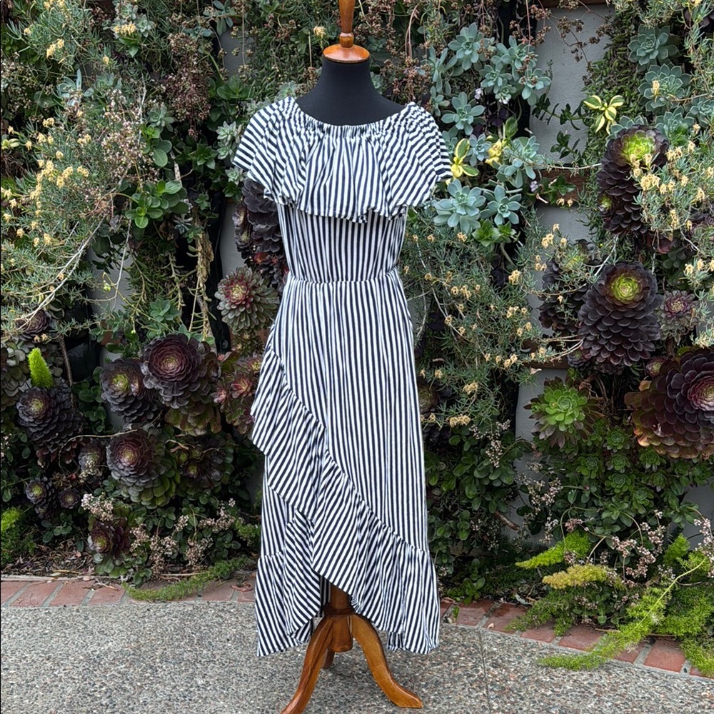 Fun Blue and White Striped Dress